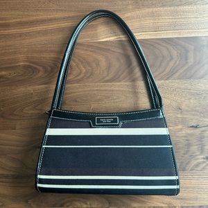 Kate Spade vintage 90s shoulder bag striped y2k black, brown, white